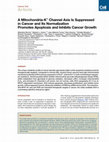 Research paper thumbnail of A Mitochondria-K + Channel Axis Is Suppressed in Cancer and Its Normalization Promotes Apoptosis and Inhibits Cancer Growth