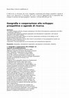 Research paper thumbnail of Geografia e cooperazione allo sviluppo: prospettive e agende di ricerca