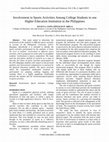 Research paper thumbnail of Involvement in Sports Activities Among College Students in one Higher Education Institution in the Philippines