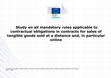 Study on all mandatory rules applicable to contractual obligations in contracts for sales of tangible goods sold at a distance and, in particular online Cover Page