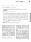 Research paper thumbnail of A pilot clinical study of Δ9-tetrahydrocannabinol in patients with recurrent glioblastoma multiforme