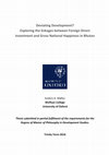 Deviating Development? Exploring the linkages between Foreign Direct Investment and Gross National Happiness in Bhutan Cover Page