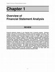 Chapter 01 Overview of Financial Statement Analysis 1-1 Overview of Financial Statement Analysis Cover Page