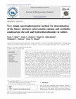 Research paper thumbnail of New simple spectrophotometric method for determination of the binary mixtures (atorvastatin calcium and ezetimibe; candesartan cilexetil and hydrochlorothiazide) in tablets