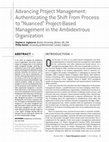 Advancing Project Management: Authenticating the Shift From Process to “Nuanced” Project-Based Management in the Ambidextrous Organization Cover Page