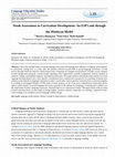 Research paper thumbnail of Needs Assessment in Curriculum Development: An ESP Look through the Munbyan Model. By Montazeri, Fekri, & Hamidi (2016)