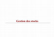 Gestion des stocks Cover Page