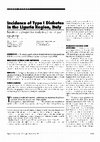 Research paper thumbnail of Incidence of type I diabetes in the Liguria Region, Italy. Results of a prospective study in a 0- to 14-year age-group