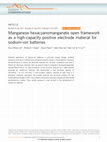 Research paper thumbnail of Manganese hexacyanomanganate open framework as a high-capacity positive electrode material for sodium-ion batteries