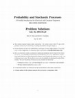 Probability and Stochastic Processes Problem Solutions Cover Page