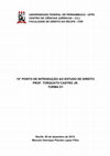 UNIVERSIDADE FEDERAL DE PERNAMBUCO -UFPE CENTRO DE CIÊNCIAS JURÍDICAS – CCJ FACULDADE DE DIREITO DO RECIFE -FDR 10° PONTO DE INTRODUÇÃO AO ESTUDO DE DIREITO Cover Page