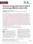 Biomass energy with carbon capture and storage (BECCS or Bio‐CCS) Cover Page