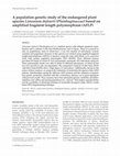 A population genetic study of the endangered plant species Limonium dufourii ( Plumbaginaceae ) based on amplified fragment length polymorphism (AFLP Cover Page