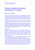 Research paper thumbnail of Minority identity and identity maintenance in Georgia