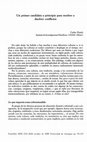 Research paper thumbnail of Un primer candidato a principio para resolver o disolver conflictos