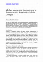 Research paper thumbnail of Mother tongue and language use in Armenian and Russian schools in Georgia