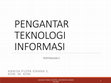 TEKNOLOGI INFORMASI Cover Page