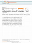 Research paper thumbnail of Migration of germline progenitor cells is directed by sphingosine-1-phosphate signalling in a basal chordate