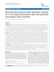 Reconstructing genome-wide regulatory network of E. coli using transcriptome data and predicted transcription factor activities Cover Page