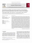 Investigation of swelling and network parameters of poly(ethylene glycol)-crosslinked poly(methyl vinyl ether- co-maleic acid) hydrogels Cover Page