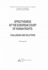 EFFECTIVENESS OF THE EUROPEAN COURT OF HUMAN RIGHTS. CHALLENGES AND SOLUTIONS Cover Page