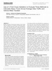 Use of n -Fold Cross-Validation to Evaluate Three Methods to Calculate Heavy Truck Annual Average Daily Traffic and Vehicle Miles Traveled Cover Page