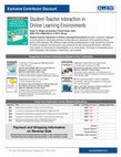 Research paper thumbnail of Student-Teacher Interaction in Online Learning Environments (September 2014)