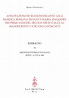 Research paper thumbnail of Annotazioni ed elenchi relativi alla basilica romana di Santa Maria Maggiore dei primi anni del secolo XIII in calce al manoscritto Vaticano latino 4772, in «Archivio storico italiano», CLXXIII, 644/2 (2015), pp. 341-350