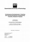 Contemporary developments in teaching and learning introductory programming: Towards a research proposal Cover Page