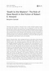 •	“‘Death to the Masters!’: the role of slave revolt in the fiction of Robert E. Howard.” Slavery & Abolition 31 (2010) 233-256. Cover Page