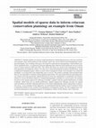 Research paper thumbnail of Spatial models of sparse data to inform cetacean conservation planning: an example from Oman