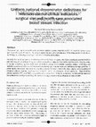 Research paper thumbnail of Uniform national denominator definitions for infection control clinical indicators: surgical site and health care associated blood stream infection