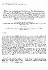 Effects of concentrated matrices on the determination of trace levels of platinum and gold in aqueous samples using solvent extraction - Zeeman effect graphite furnace atomic absorption spectroscopy  and inductively coupled plasma-mass spectrometry Cover Page