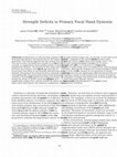 Research paper thumbnail of Strength deficits in primary focal hand dystonia