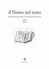 Strategie di occultamento del nome autoriale, «il Nome nel testo», XVII (2015), pp. 397-406. Cover Page