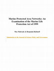 Marine Protected Area Networks: An Examination of the Marine Life Protection Act of 1999 Cover Page