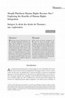 Research paper thumbnail of Should Pluriform Human Rights Become One ? Exploring the Benefits of Human Rights Integration