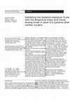 Research paper thumbnail of Validating the Sedation-Agitation Scale with the Bispectral Index and Visual Analog Scale in adult ICU patients after cardiac surgery