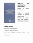 FILOSOFIA ANALITICA E FILOSOFIA  CONTINENTALE Cover Page