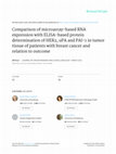 Research paper thumbnail of Comparison of microarray-based RNA expression with ELISA-based protein determination of HER2, uPA and PAI-1 in tumour tissue of patients with breast cancer and relation to outcome