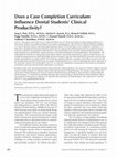 Does a Case Completion Curriculum influence dental students' clinical productivity? Cover Page