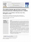 Research paper thumbnail of The relation between age and time to maximal bronchoconstriction following exercise in children