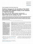 Research paper thumbnail of Predictive Nomogram for the Durability of Pain Relief From Gamma Knife Radiation Surgery in the Treatment of Trigeminal Neuralgia