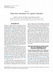 Research paper thumbnail of Deep brain stimulation for cognitive disorders