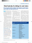 Research paper thumbnail of Clinical leadership: the challenge for senior leaders