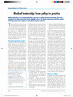 Research paper thumbnail of Medical leadership: from policy to practice