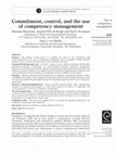 Research paper thumbnail of Commitment, control, and the use of competency management