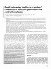 Research paper thumbnail of Rural Indonesian health care workers' constructs of infection prevention and control knowledge