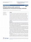 Efficient and accurate numerical quadrature for immersed boundary methods Cover Page