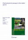 Fluid and particle passage in three duiker species Cover Page